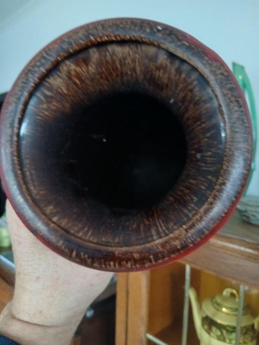 Va din porțelan,tehnica Fat Lava,40 cm.