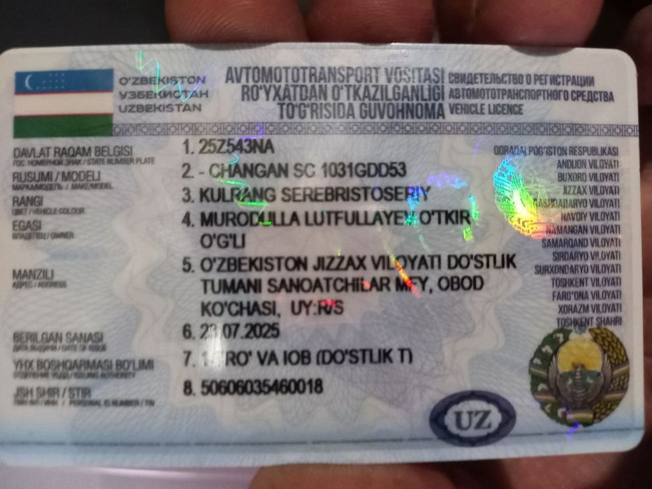 Changan mashinasi sotiladi