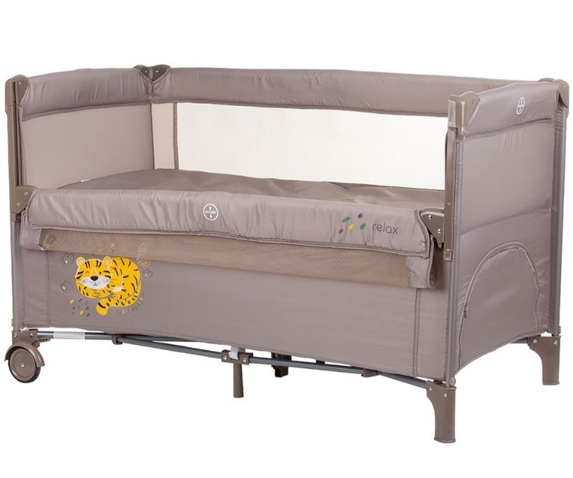 Pătuț pliabil cu laterală culisabilă