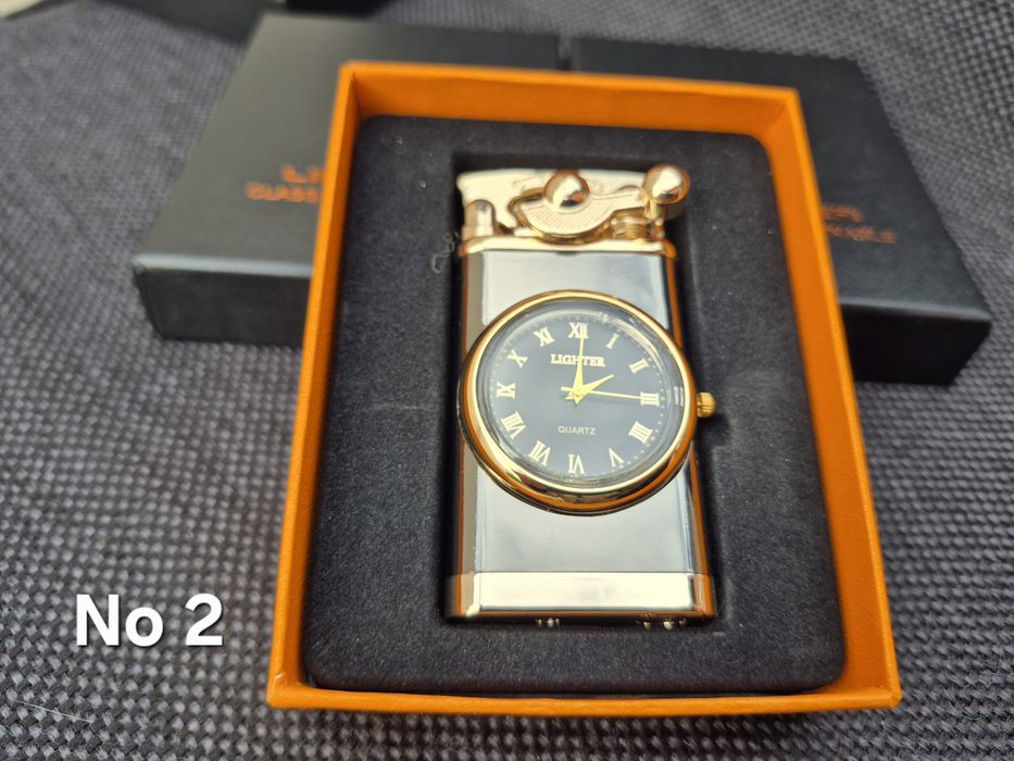 Запалка с часовник в подаръчна кутия,6 цвята