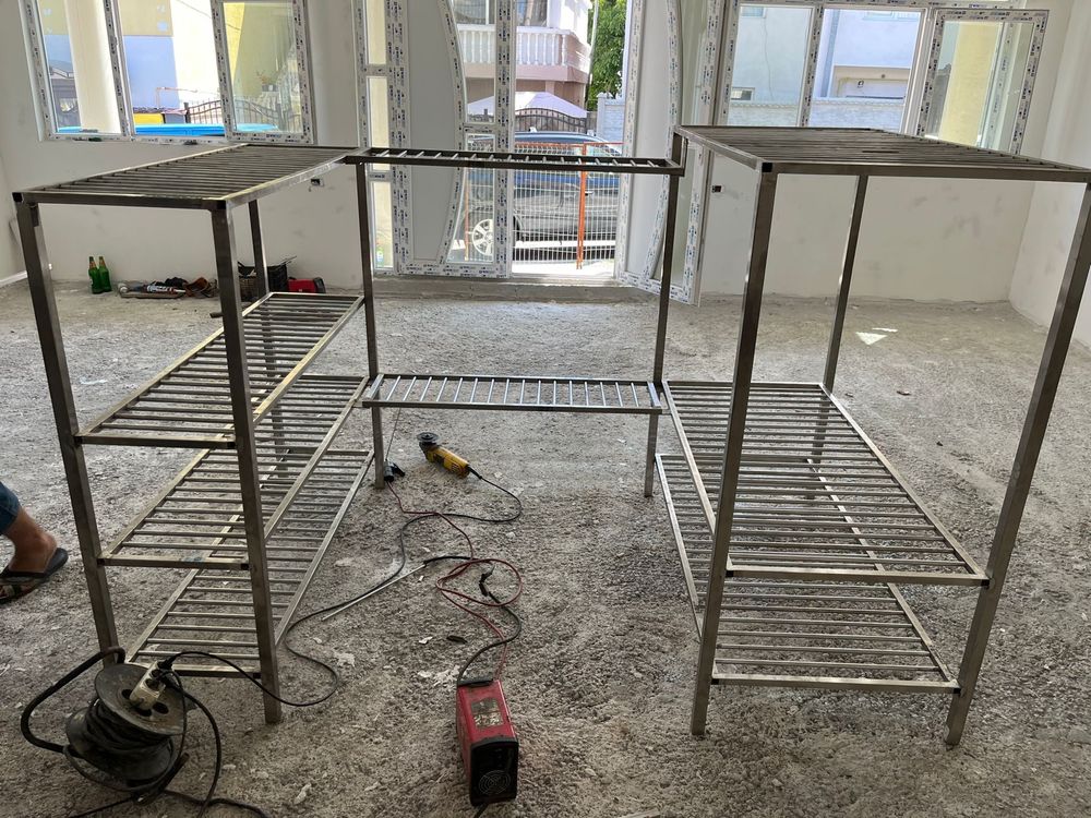Raft inox cu polita din bara