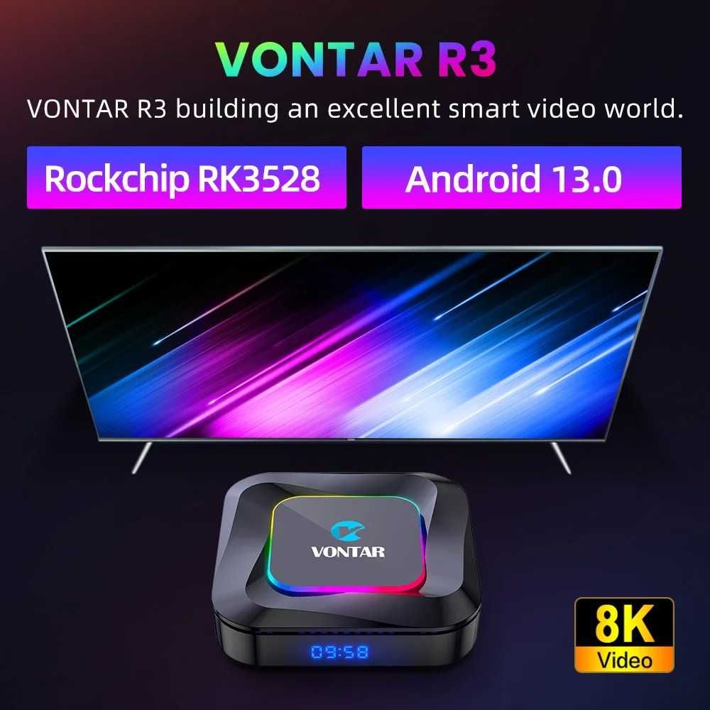 TV Box 4K Vontar R3 Android 13, Quad Core, 4 GB RAM, 32 GB ROM