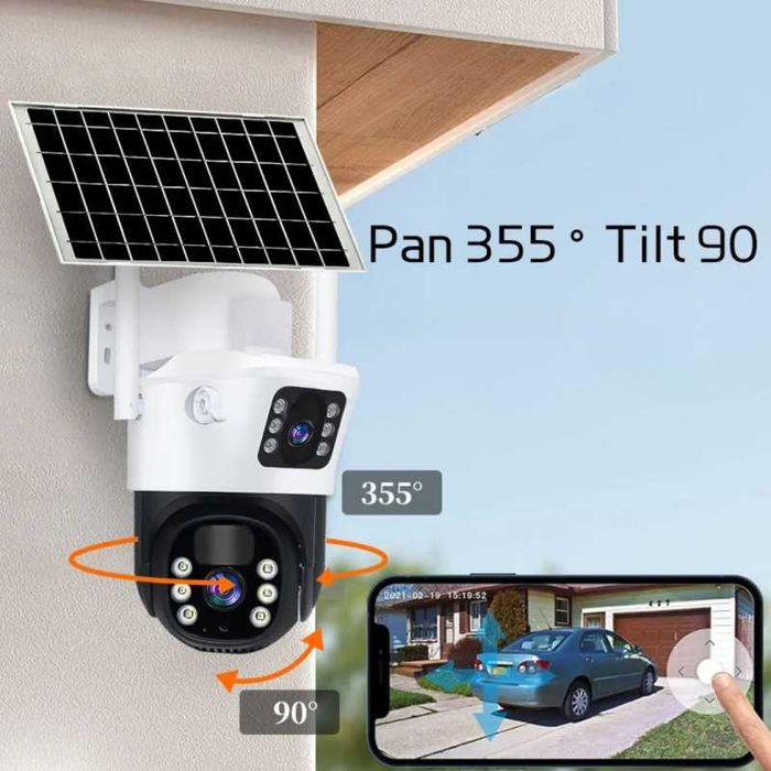 Cameră dubla, duala  cartela sim 4G IR fără fir Alarma  microfon V380