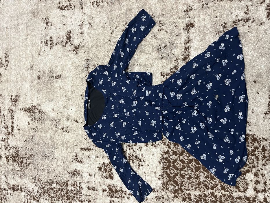 Rochie albastra cu flori,lejera,marimea M