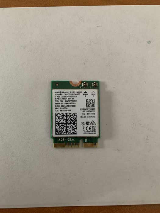 Wlan card Intel AX201NGW