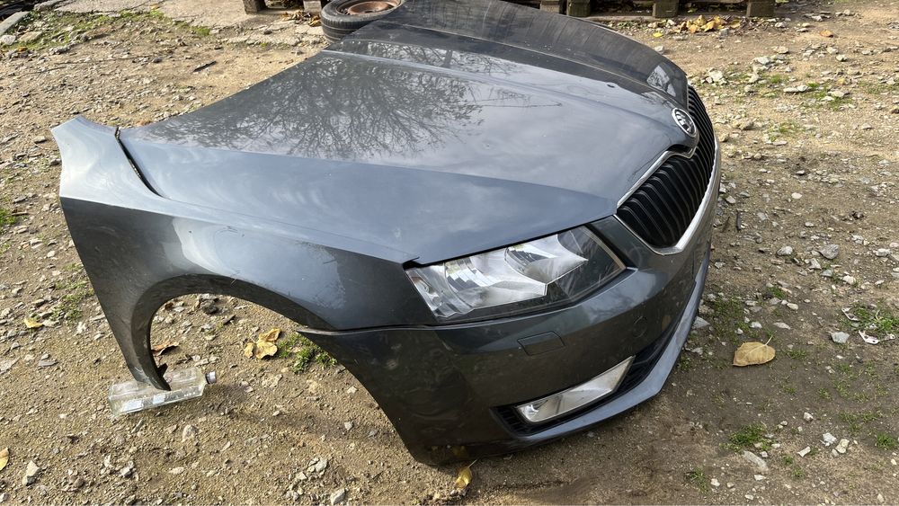 Parte fata complecta bara capota aripa far trager skoda octavia 3