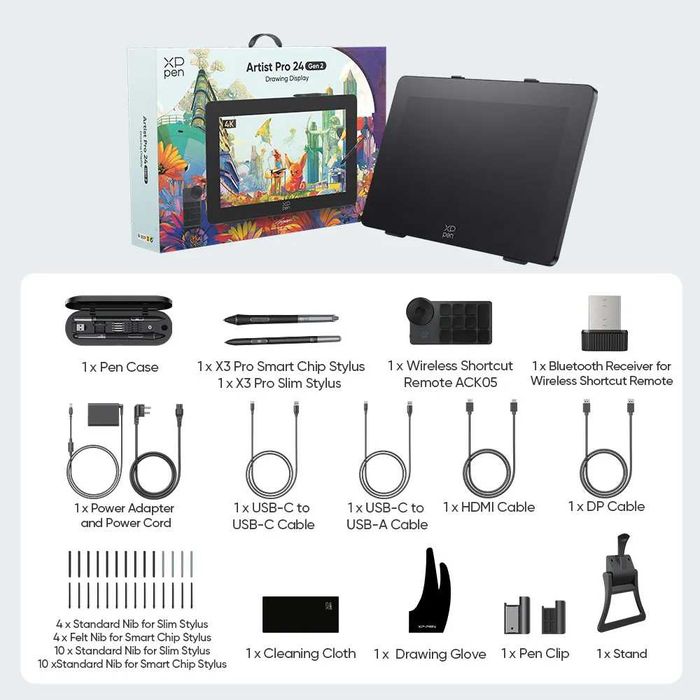 Новинка! Графический планшет с экраном Xp-Pen Artist Pro 24 (Gen 2) 4K