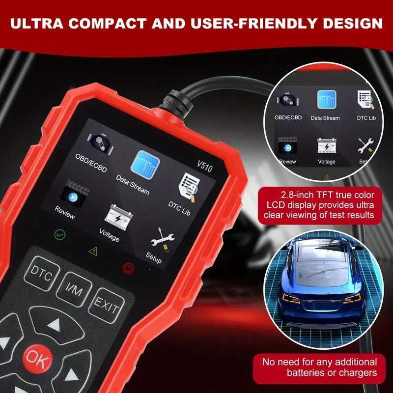 OBD2 ОБД2 Скенер за кодове Четец на грешки Диагностика за кола Тестер