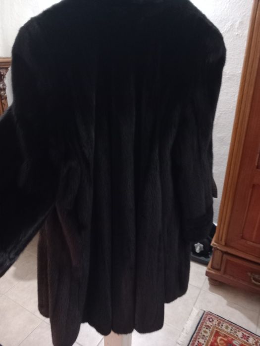 Haina blana naturala nurca/vizon, NOUA cu eticheta