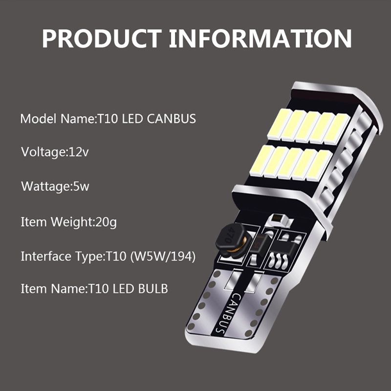 T10 w5w led 12v крушка