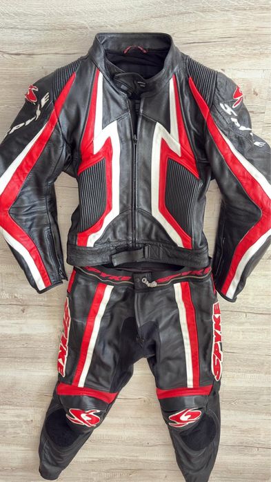 Vand costum moto geaca si pantaloni piele spike
