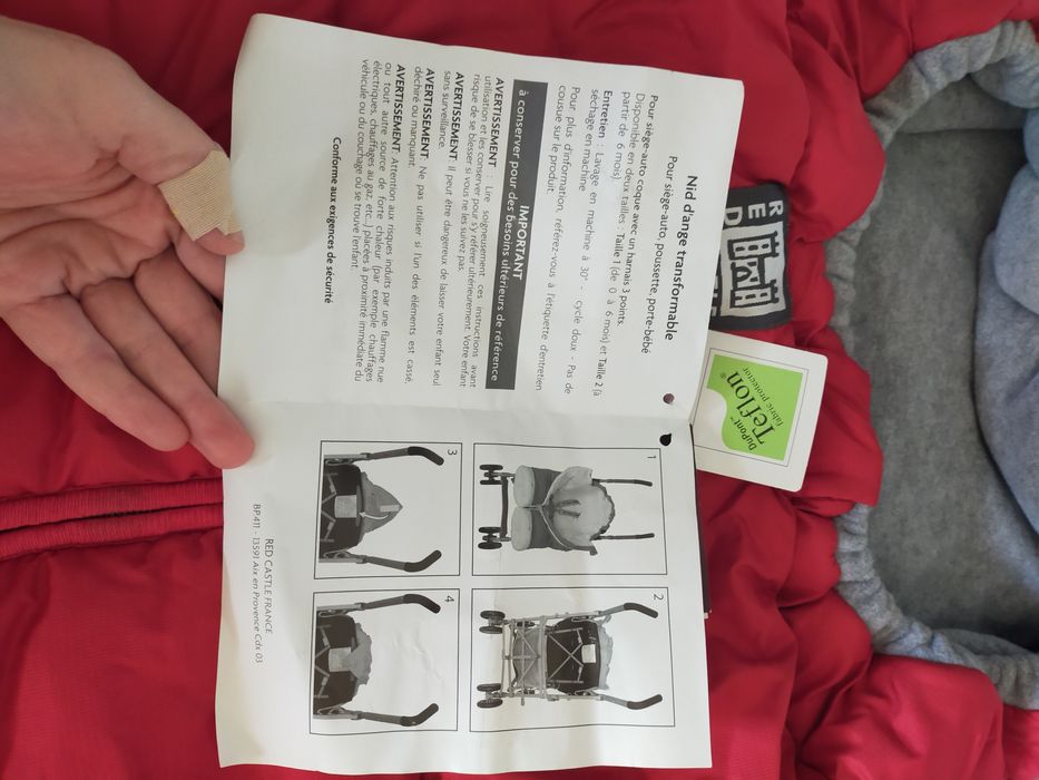 Combinezon tip sac pentru cărucior și scaun auto, 6-12 luni, Red Castl