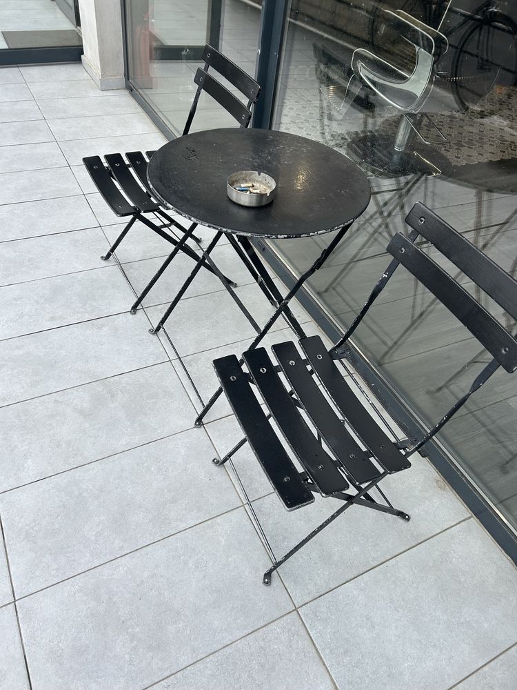 Set Masuta + 2 Scaune metalice pentru terasa