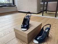 Sandale cu toc, negre, marimea 38, brand: PELLE NAPPA NERO