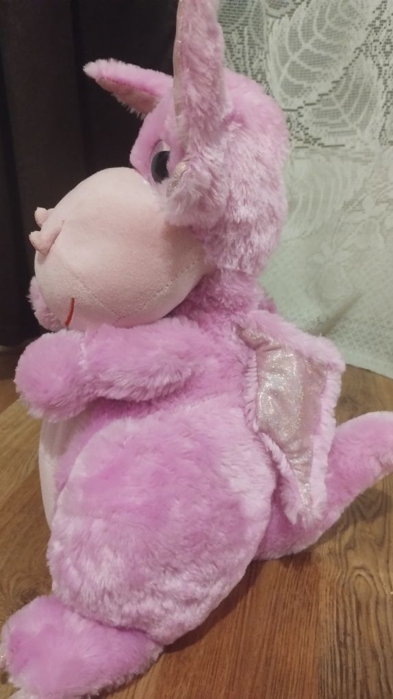 Dragon roz cu sclipici pentru fetite