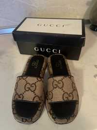 Дамски чехли Gucci кафяв черен