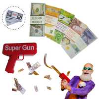 Висококачествени сувенирни банкноти + пистолет за пари