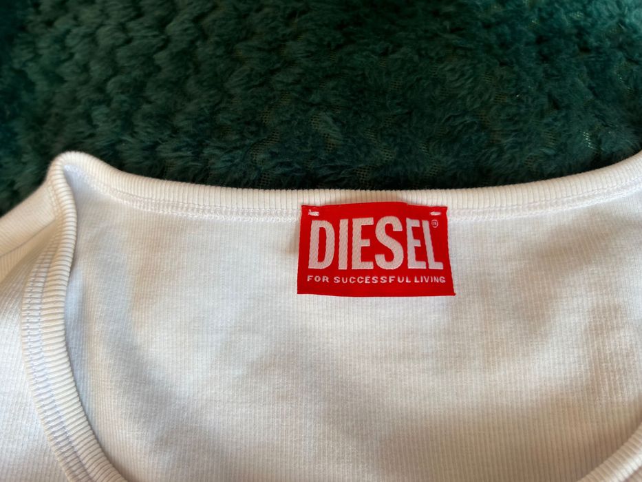 Diesel бяла блуза/топ с дълъг ръкав чисто нова, с етикет