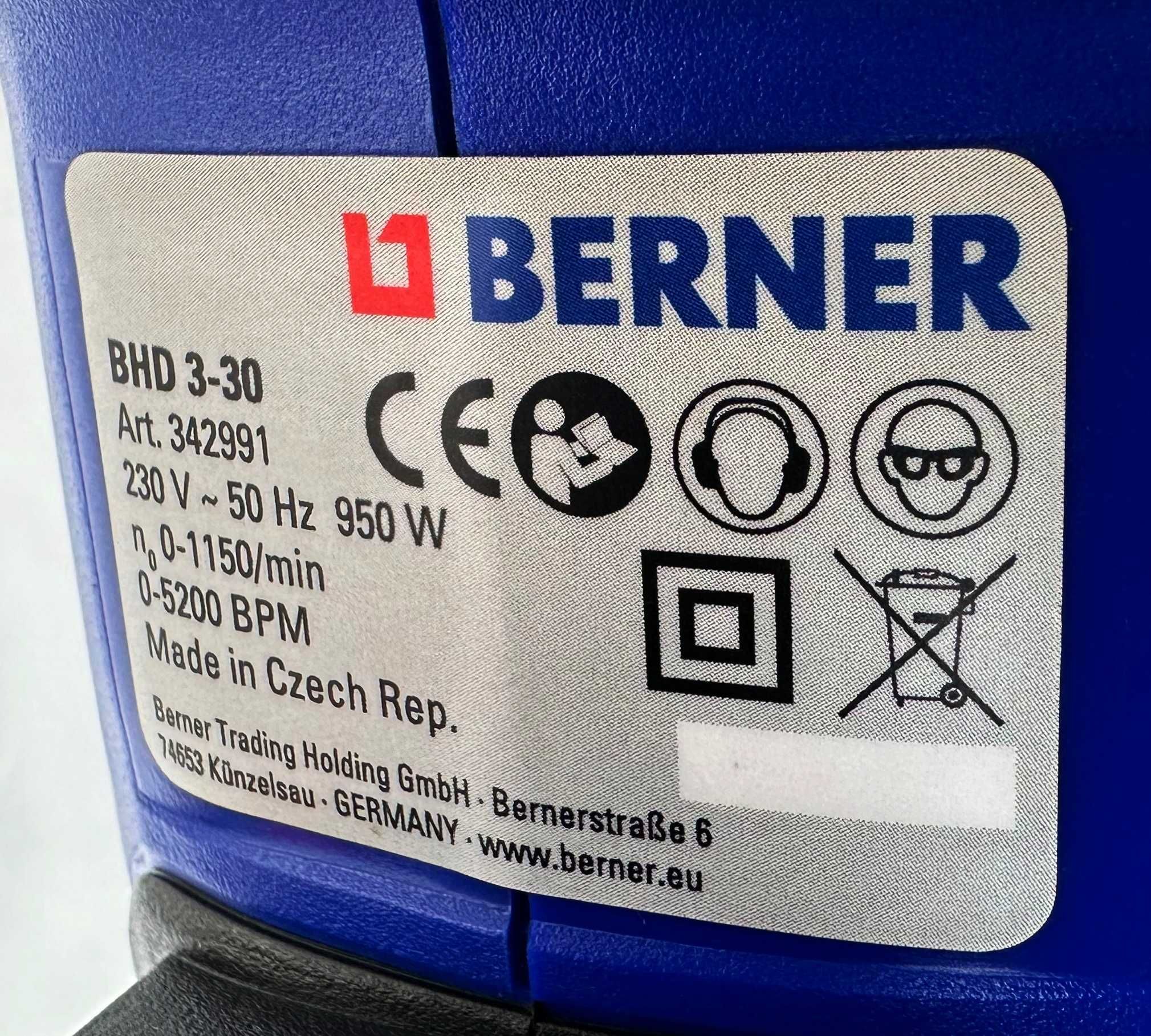 Berner BHD 3-30 - Нов комбиниран перфоратор 950W 3.5J