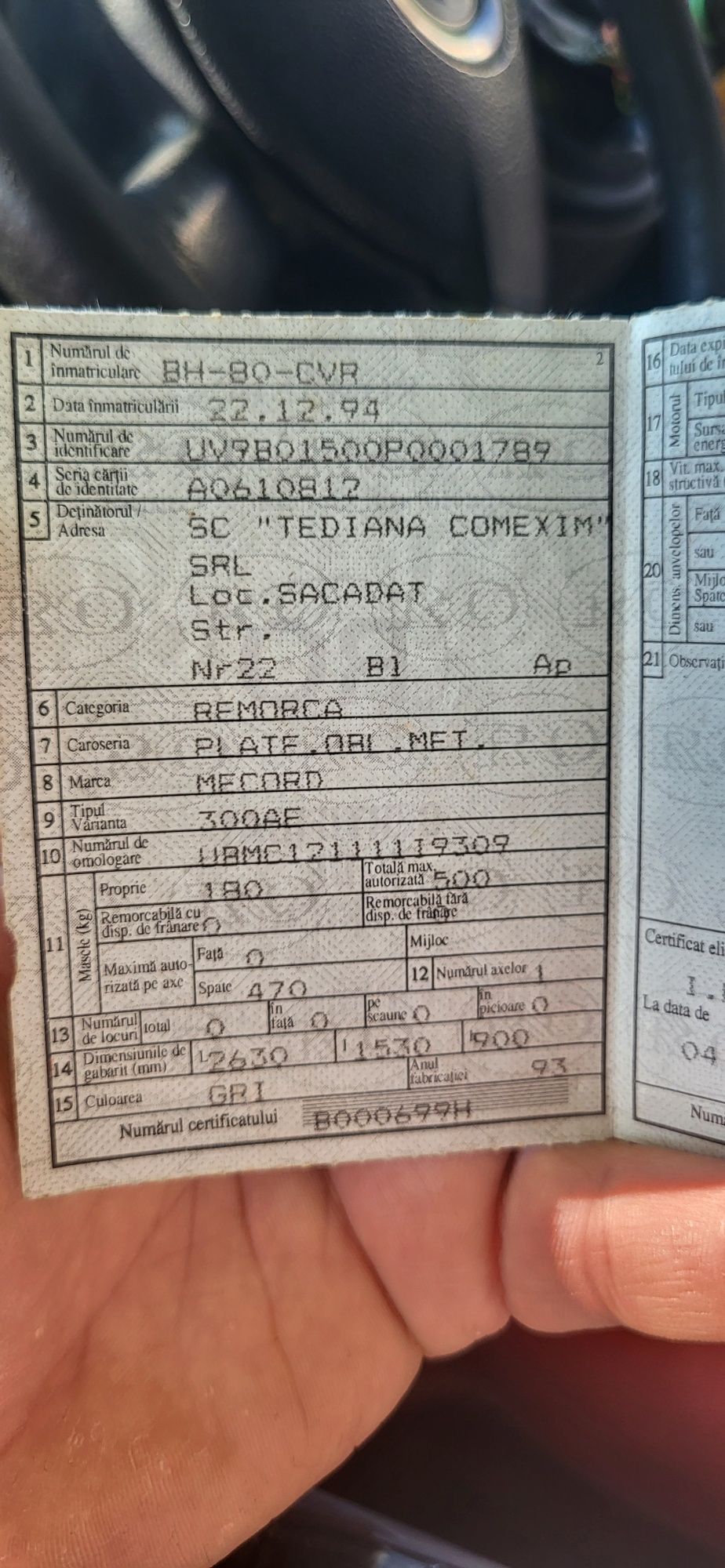Remorca 500 k mecord 300 af