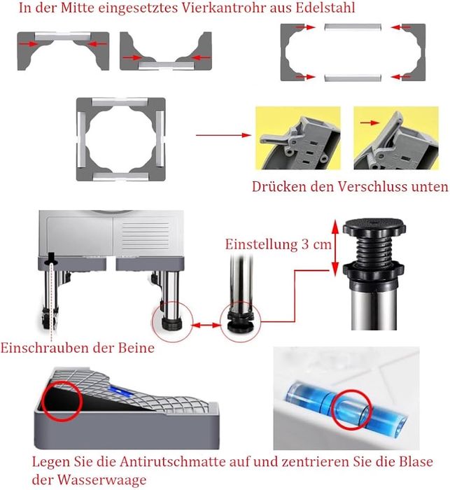 Suport pentru mașină de spălat, piedestal pentru frigider / uscator