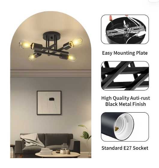 Lustra model indistrial cu 4 becuri