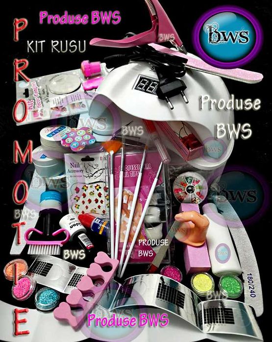 +CADOU-Kit RUS unghii false-Set manichiura lampa UV TATUAJE