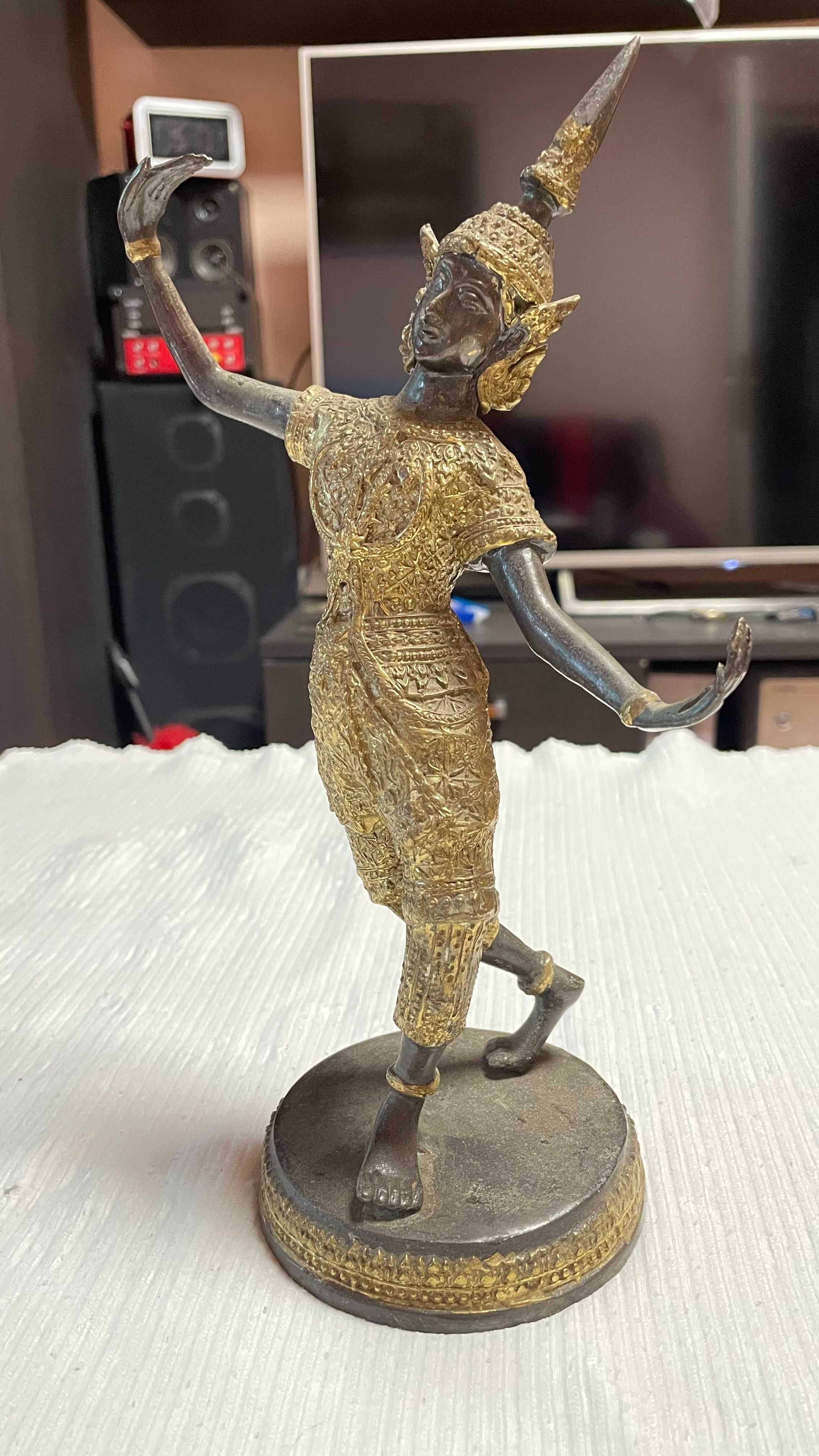 Statuie Dansator Bronz Thailandeză Templu Teppanom Tai-Deosebit-