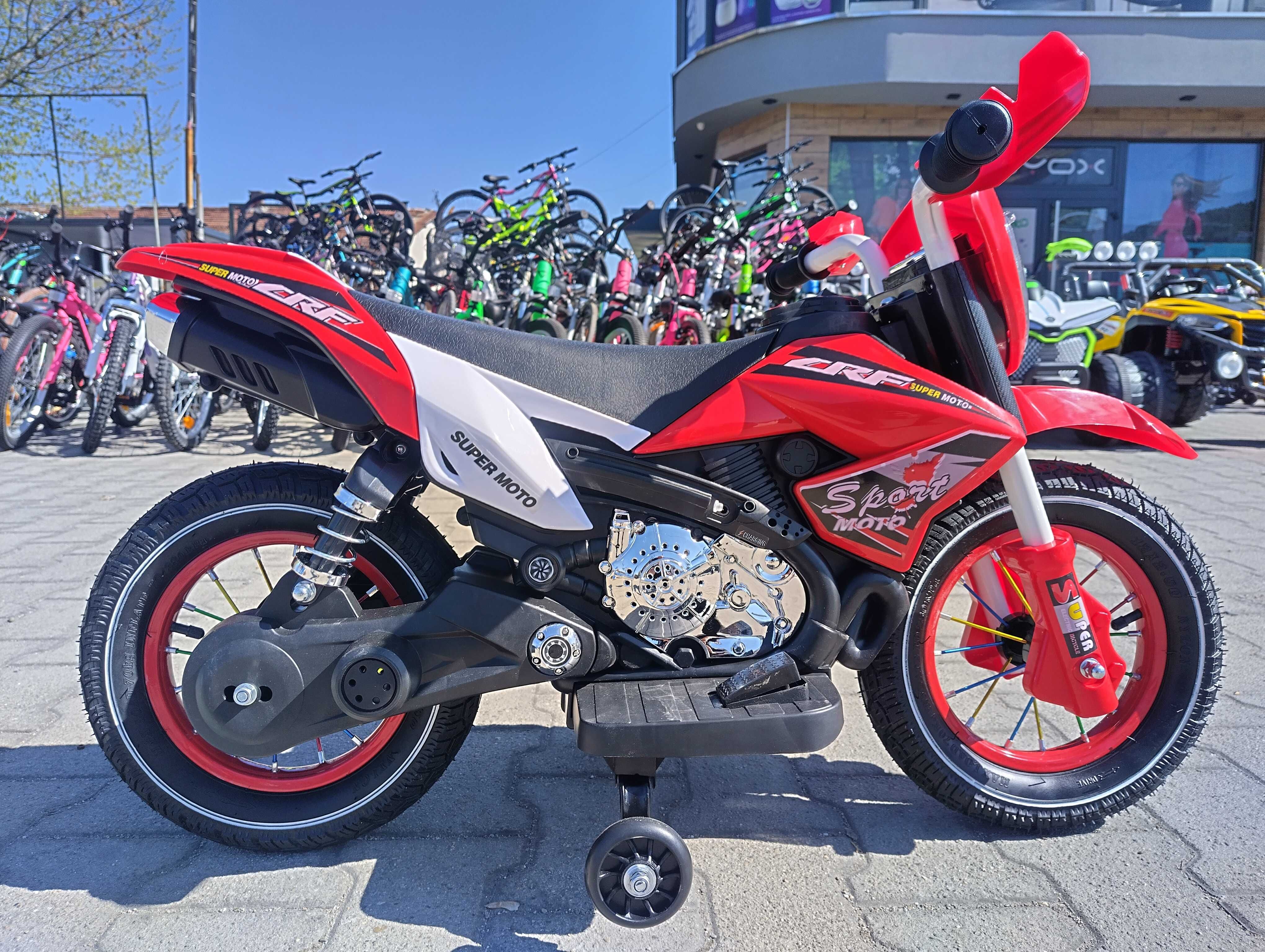 Акумулаторен мотор с помпещи гуми SUPER MOTO червен