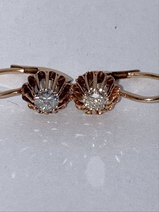Cercei vechi aur  cu diamante 0.50ct