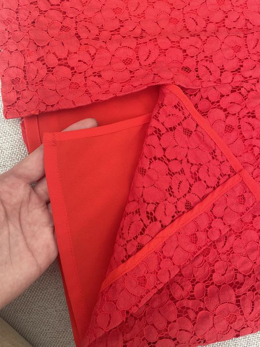 Rochie seara Nissa, dantela rosie