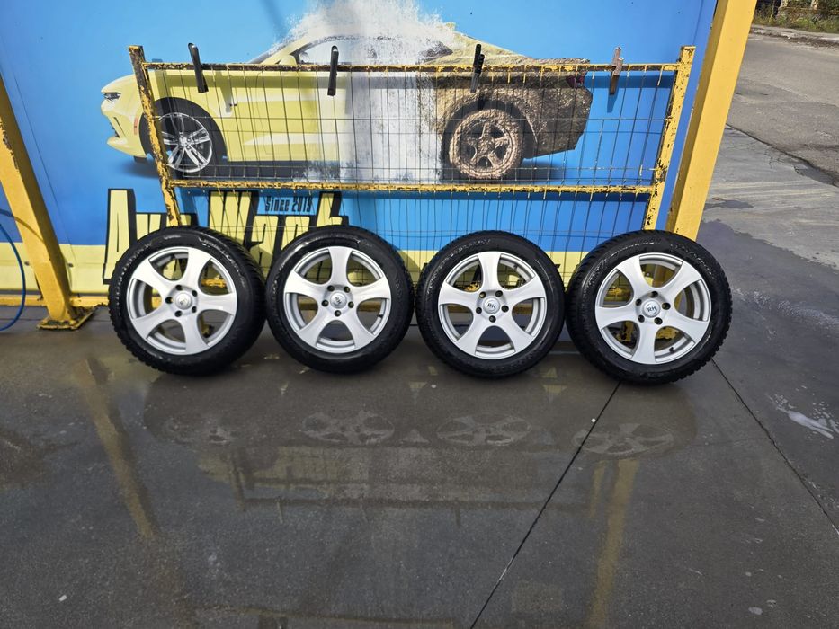 Roti iarna cu jante aliaj 205 55 r16 5x112 Vw Skoda Hankook DOT 2024