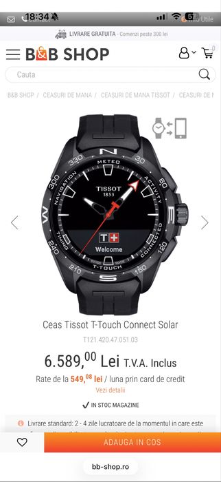 Tissot t-touch connect solar