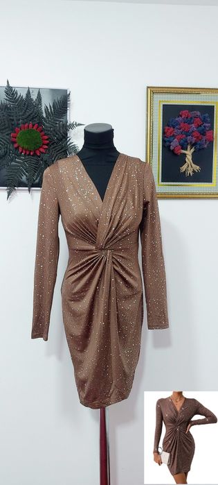 Rochie nouă, nude cu sclipici