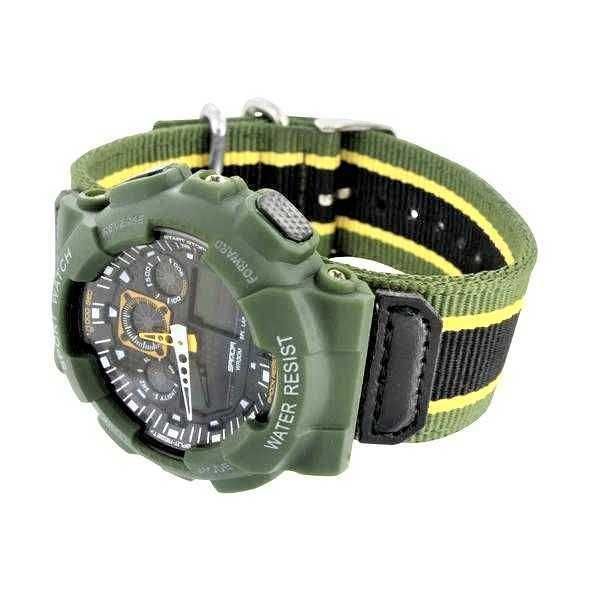 Ceas Sport SAMOA 199 AVIATOR Dial Sports LED Watch - Verde-kaki