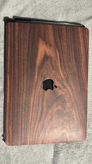 Carcasa protectie Macbook Air, 13", A1932/A2179/A2337, imitatie lemn