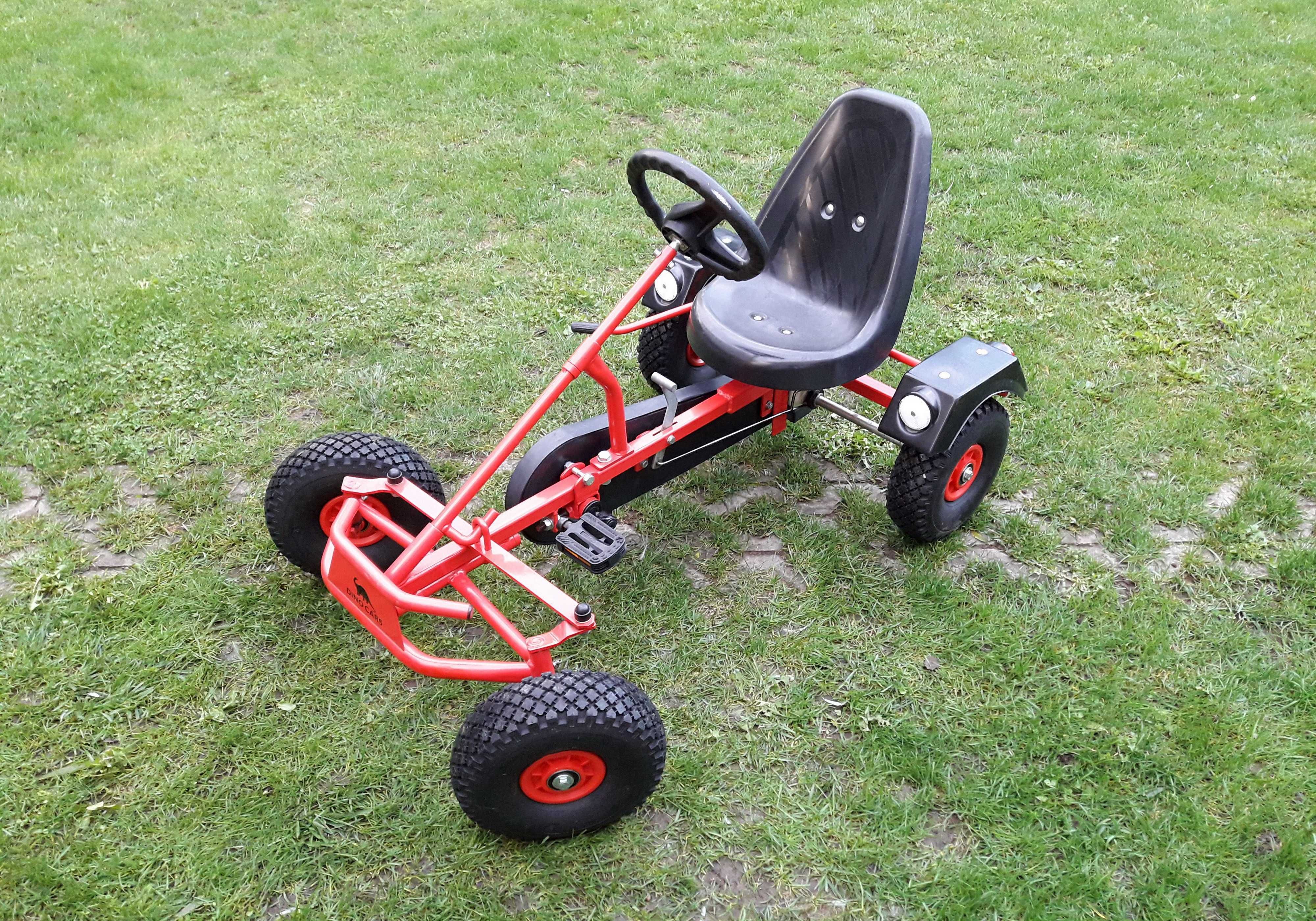 Cart (Kart) cu pedale pentru copii/adulți Dino Cars – negru/roșu