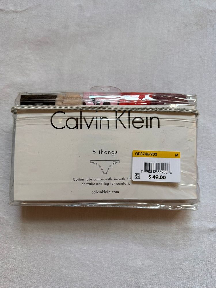 Set 5 chiloti tanga Calvin Klein, XS