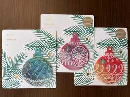 Set trei carduri Starbucks de colectie Canada „Ornament Mini 2017“
