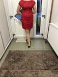 Rochie risie dama de ocazie