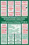 Panouri necesare în activitatea de exploatare forestieră