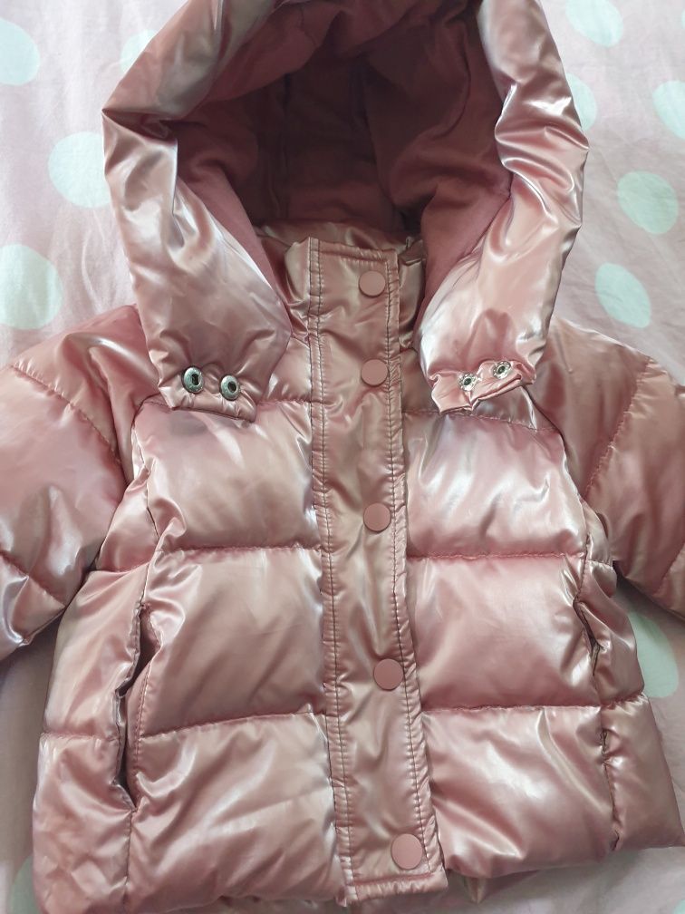 Jacheta de iarna roz pudrat marimea 68/74