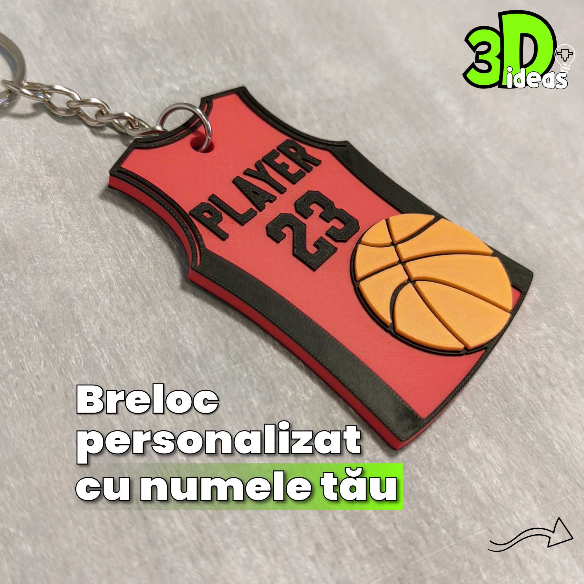 Breloc personalizat - tricou de baschet cu NUME și NUMĂR