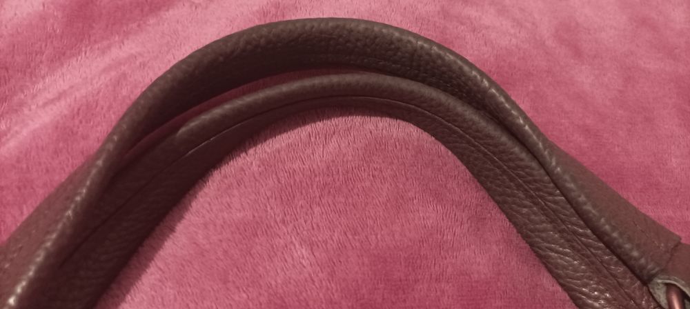 Geanta Musette maro piele naturala