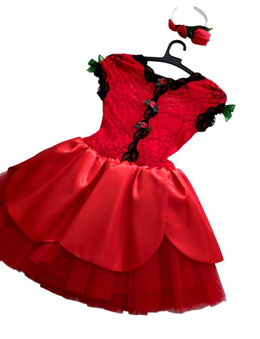 Rochiță floare lalea trandafir costum teatru carnaval rochiță ocazie