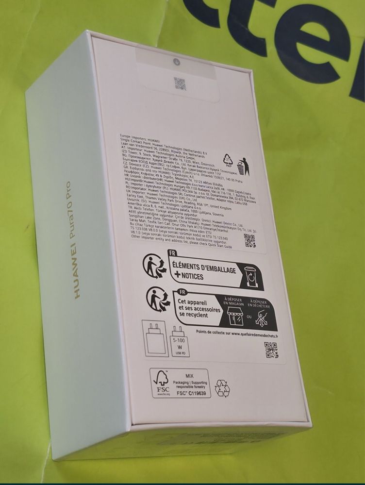ЗАПЕЧАТАН 512GB Huawei Pura 70 PRO Гаранция от Yettel до 2028г. WHITE