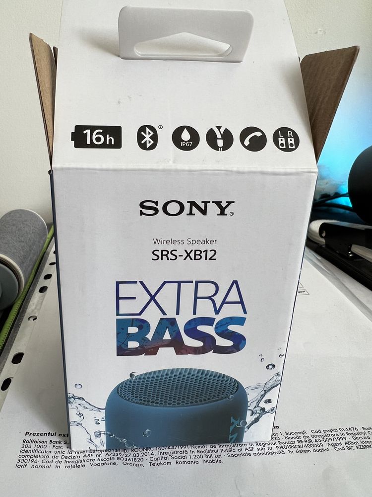 Boxa portabila Sony SRS-XB12, EXTRA BASS, Bluetooth