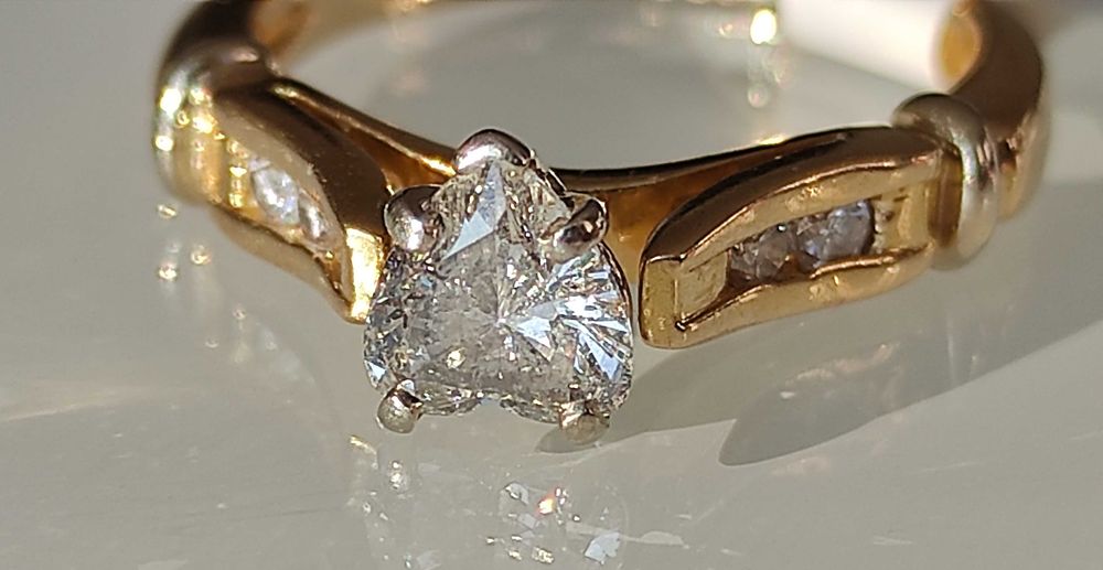 Inel 18k si platina logodna cu diamante 0.85ct