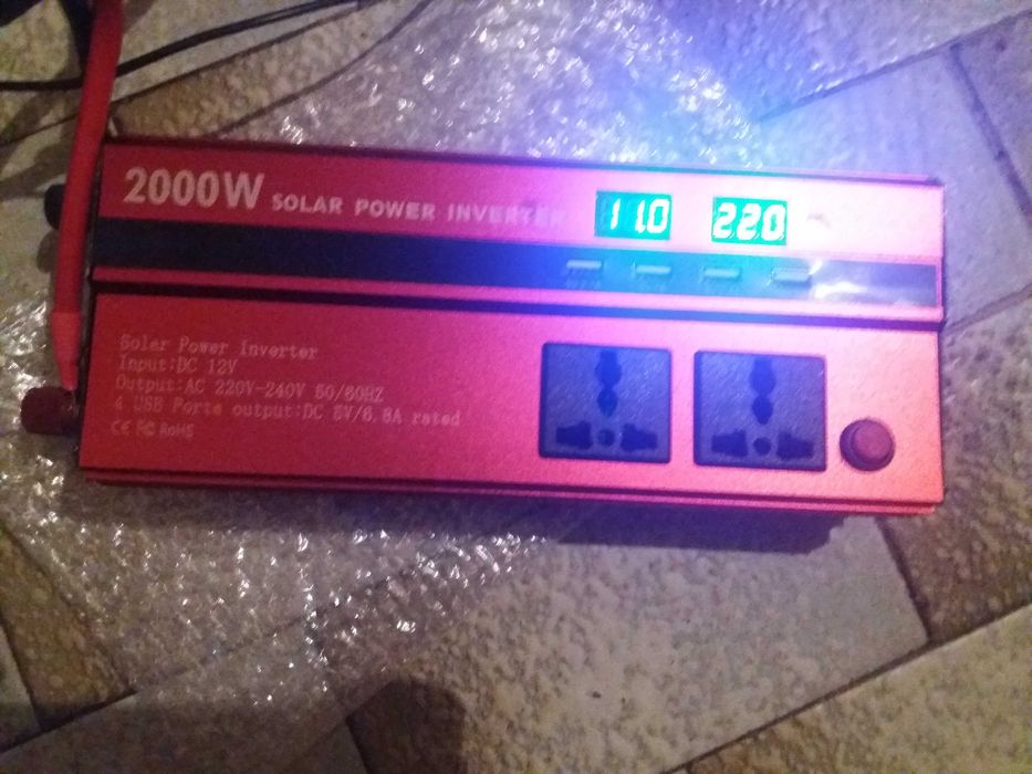 Invertor auto 12V 1000W putere pornire 2000W clesti 12V priza 220V