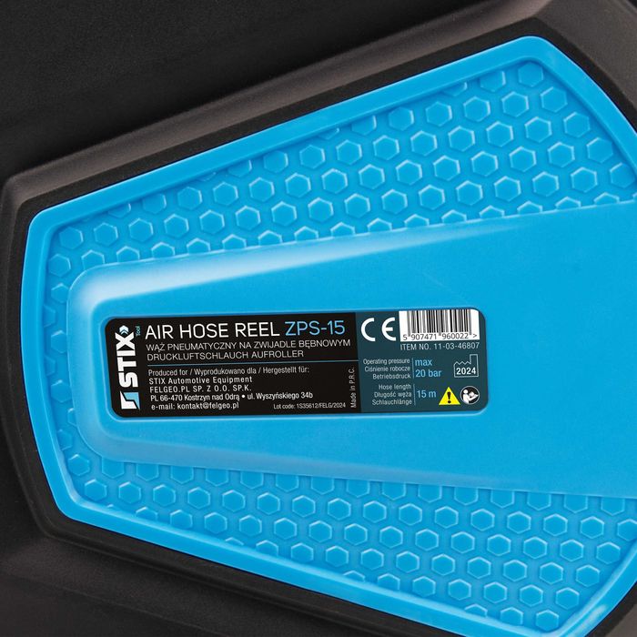 Автоматична макара с маркуч за въздух, 15 метра STIX
